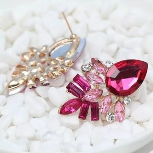 Fuchsia Pink Cluster Statement Earring